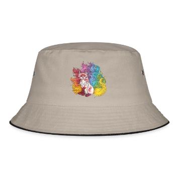 Manga Rainbow Kitsune Mythical Fox Gift - Bob - kaki/noir - Devant