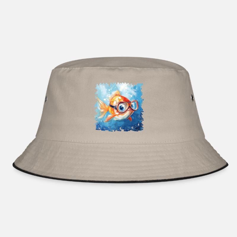 Poisson rouge avec lunettes de plongée Bob
