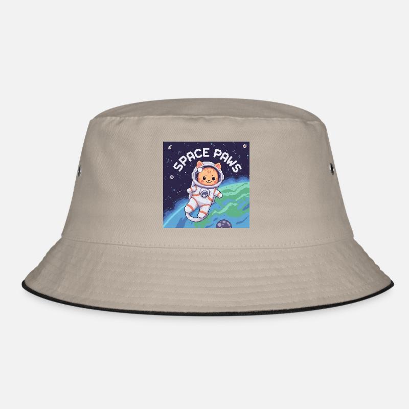 Space Paws – Pixel Cat Astronaut  Bucket Hat