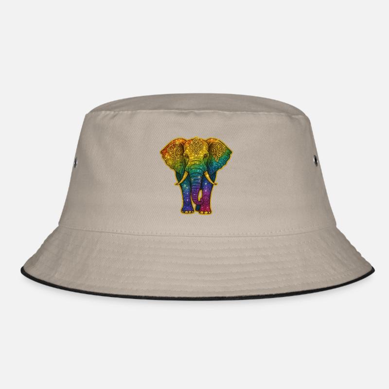 Regenbogen Elefant Goldglitzer Bucket Hat