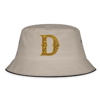Ornamentgold Initiale D - Bucket Hat - Khaki/Schwarz - Vorne