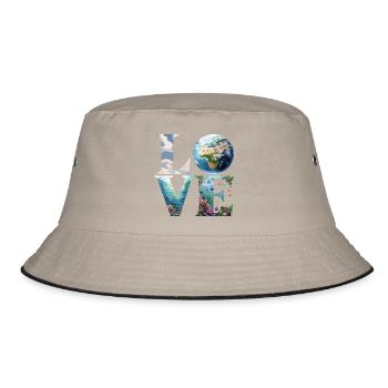 Love for the Earth and Ocean: Discover Nature - Bucket Hat - khaki/black - Front