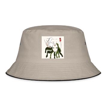 Mamoja - Bucket Hat - Khaki/Schwarz - Vorne