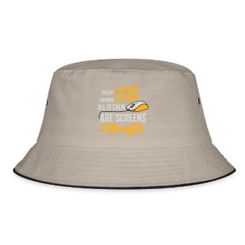 Silent Night Gaming Night All Calm Screens Bright - Bucket Hat - khaki/black - Front