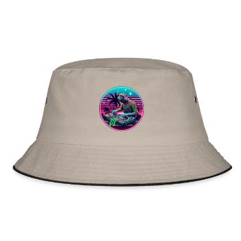 DJ - Bucket Hat - Khaki/Schwarz - Vorne