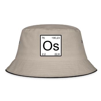 Osmium symbol in periodic table style - Bucket Hat - khaki/black - Front