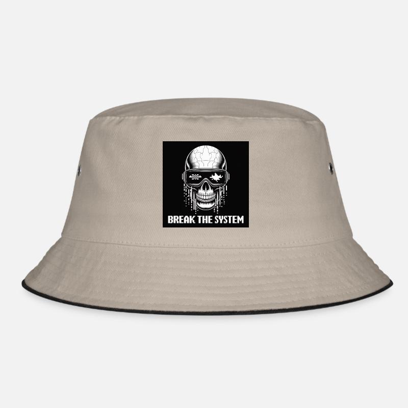 Cyberpunk Schädel zerstört das System Bucket Hat
