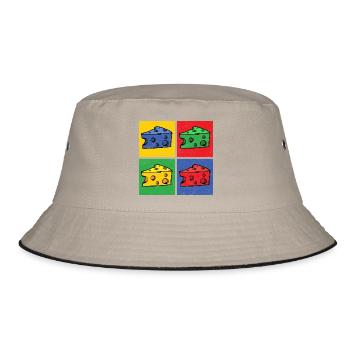 Cheese Pop Art Popart Cheese Piece Cheese Corner - Bucket Hat - khaki/black - Front
