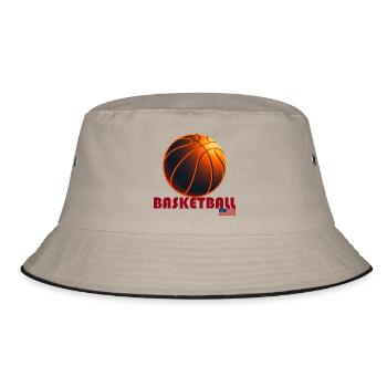 Orange Basketball America - Bucket Hat - khaki/black - Front