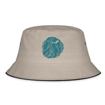 Deep Ocean Silhouette Circle - Bucket Hat - khaki/black - Front