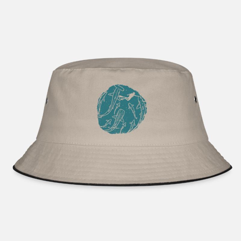Deep Ocean Silhouette Circle Bucket Hat