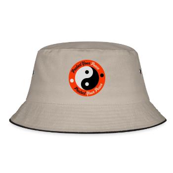 Protect Your Peace Mental Health Mindfulness - Bucket Hat - khaki/black - Front