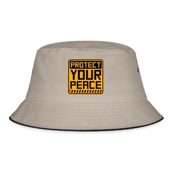 Protect Your Peace Mental Health Mindfulness - Bucket Hat - khaki/black - Front