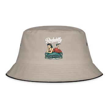 Cadeau rétro pin-up de voiture vintage rockabilly - Bob - kaki/noir - Devant