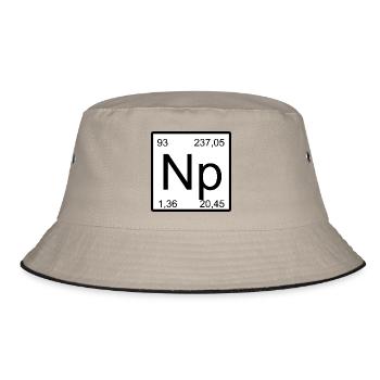 Neptunium Elementar Minimalkunst - Bucket Hat - Khaki/Schwarz - Vorne