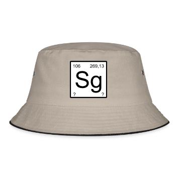 Seaborgium Chemie Sg Symbol Stil - Bucket Hat - Khaki/Schwarz - Vorne