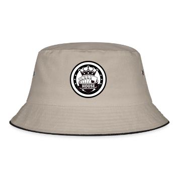 Royal Flush des Hauses Herz Poker Emblem - Bucket Hat - Khaki/Schwarz - Vorne