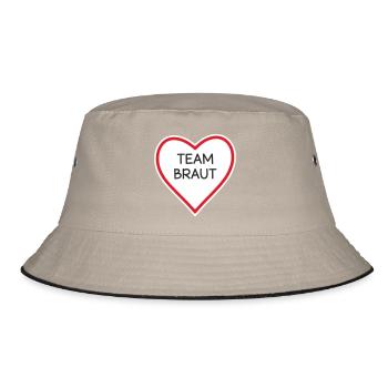 HerzTeam Brautdesign - Bucket Hat - Khaki/Schwarz - Vorne