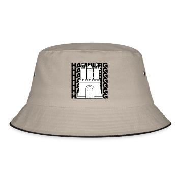 HAMBURG STADTTOR, HANSE SYMBOL HAMBURGLIEBE - Bucket Hat - Khaki/Schwarz - Vorne