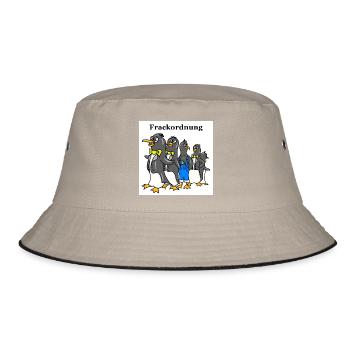Lustiger Pinguin Cartoon – Frackordnung Motiv weiß - Bucket Hat - Khaki/Schwarz - Vorne