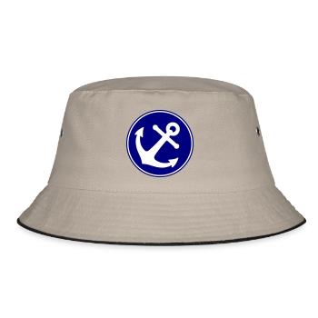 Anchor icon - Bucket Hat - khaki/black - Front
