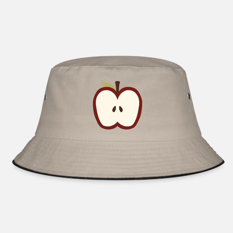 Niedliches Halb-Apfel-Gesichtsemblem Bucket Hat