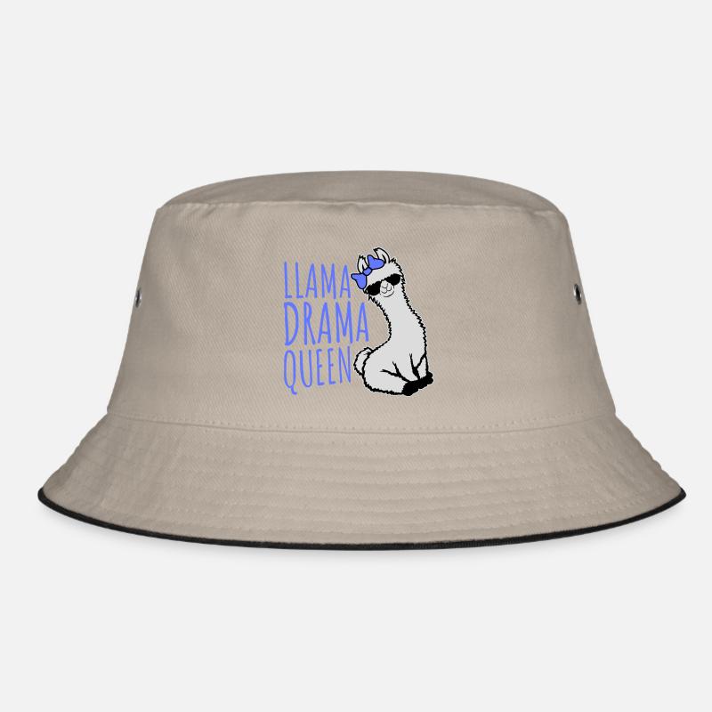 Lama Drama Queen Cool Sonnenbrille Sitzend Lustig Bucket Hat