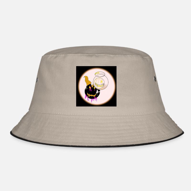 Angel and Devil Design - Bucket Hat - khaki/black