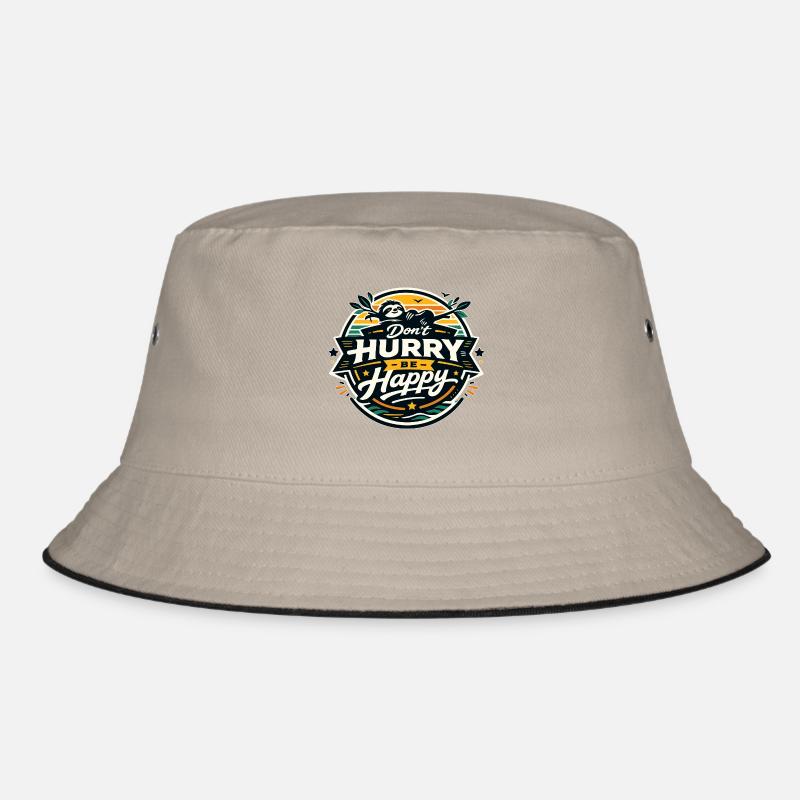 Dont Hurry Be Happy Sloth Bucket Hat