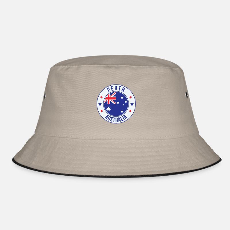 Perth Australia Circle Abzeichen Bucket Hat