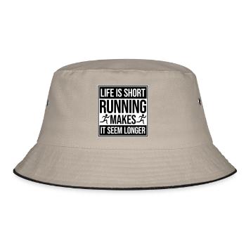 Life Is Short Running Makes It Seem Longer Funny - Bucket Hat - khaki/black - Front