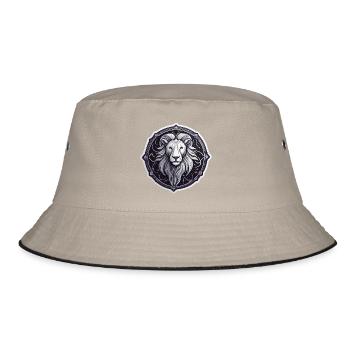 Lion cosmique rond motif astral - Bob - kaki/noir - Devant