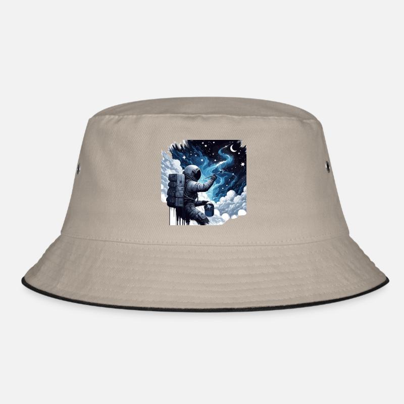 Astronaut Paints the Night: Creative Space Painter Bucket Hat