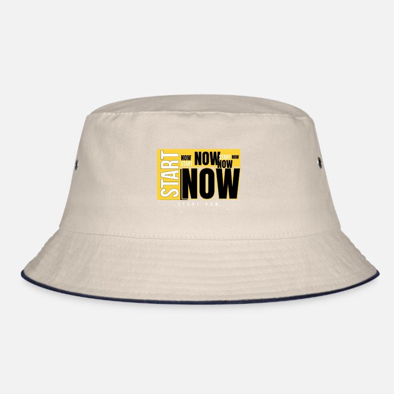 Start Now Bold Typography Bucket Hat