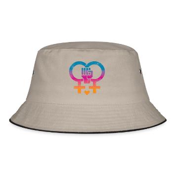 Frauenrechte Frauenpower - Bucket Hat - Khaki/Schwarz - Vorne