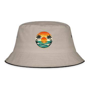 Endless Summer: Sea, Sun & Vibes - Bucket Hat - khaki/black - Front
