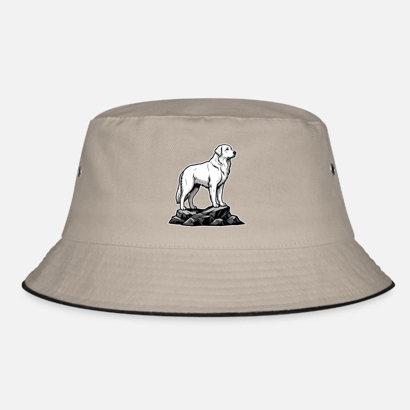 Dog Pyrenean Mountain Patou on Rock Bucket Hat