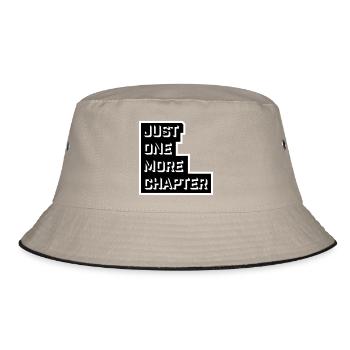 Just One More Chapter Funny Bookworm Reading Cool - Bucket Hat - khaki/black - Front