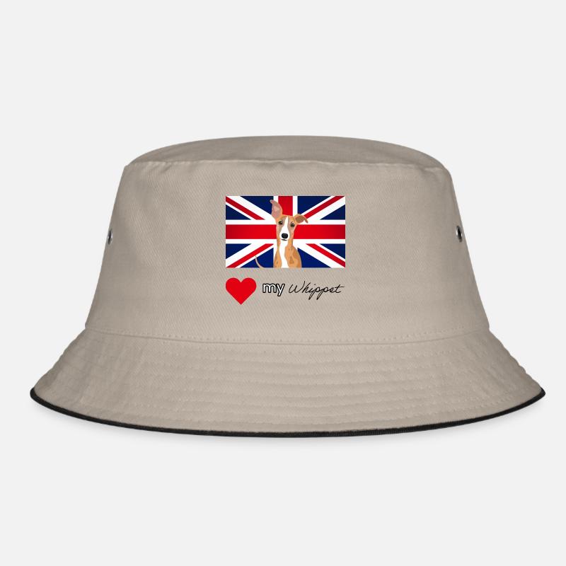 LUVMYWHIPPET (Schwarzer Text, Lebendig) Bucket Hat