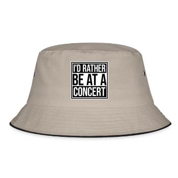 I'd Rather Be At A Concert Lustig Musik Konzert - Bucket Hat - khaki/black - Front