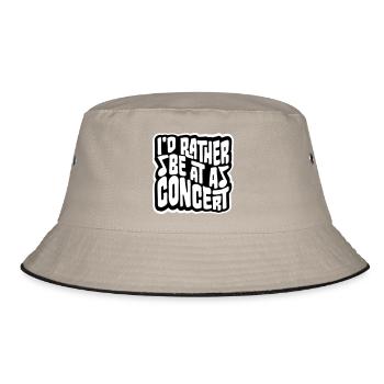 I'd Rather Be At A Concert Lustig Musik Konzert - Bucket Hat - khaki/black - Front