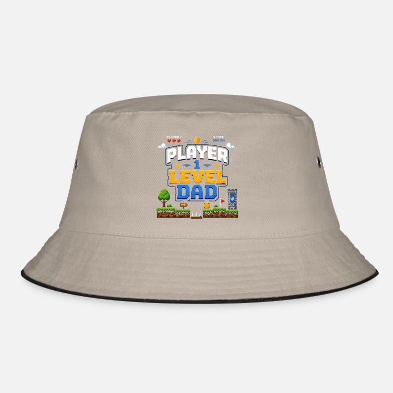 Pixellevel Vater: Retro Spielwelt Bucket Hat