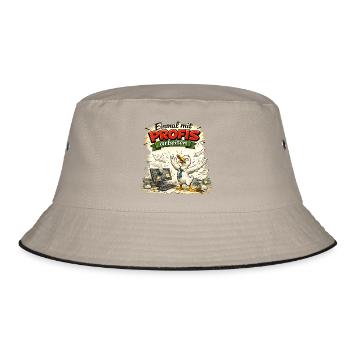 Einmal mit Profis arbeiten - Arbeit - Bucket Hat - Khaki/Schwarz - Vorne