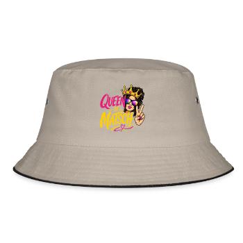 Queen of Matsch - Bucket Hat - Khaki/Schwarz - Vorne