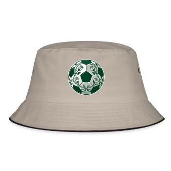 Green football with rose tendrils - Bucket Hat - khaki/black - Front