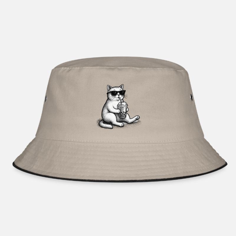 Bubble Tea Cat - Bob - kaki/noir