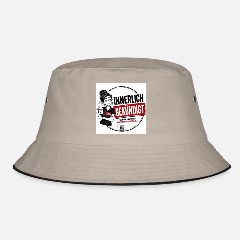 „Innerlich Gekündigt“ – das perfekte T-Shirt - Bucket Hat - Khaki/Schwarz