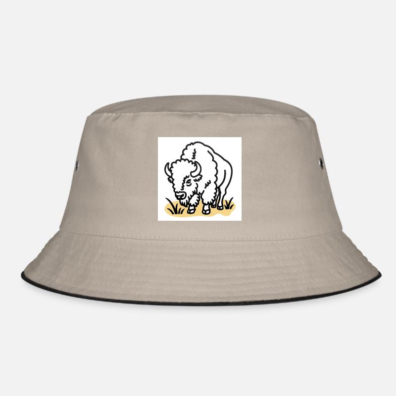 Bisons sur herbe jaune Bob