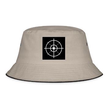 Zielscheibe Retikel Minimal - Bucket Hat - Khaki/Schwarz - Vorne