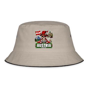 SkullCostume World Edition: Österreich - Bucket Hat - Khaki/Schwarz - Vorne